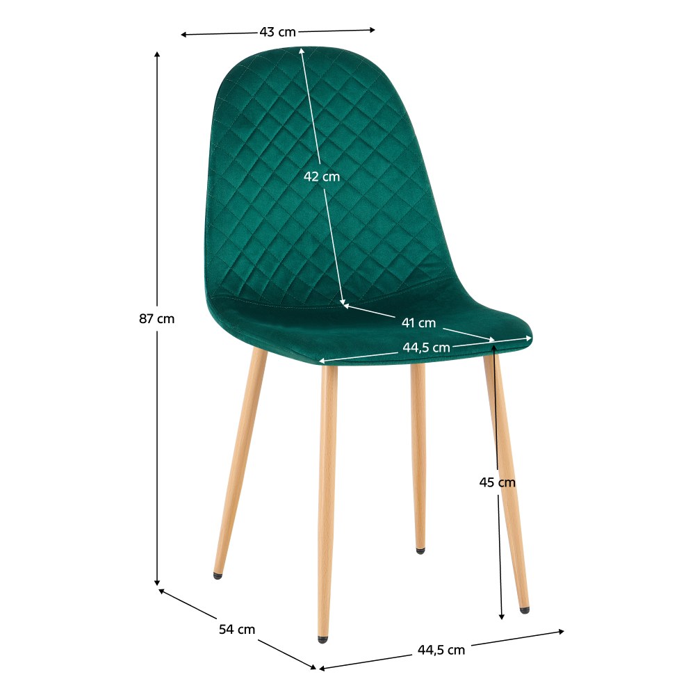 Scaun bucătărie Lega 2 – schiță cu dimensiuni
