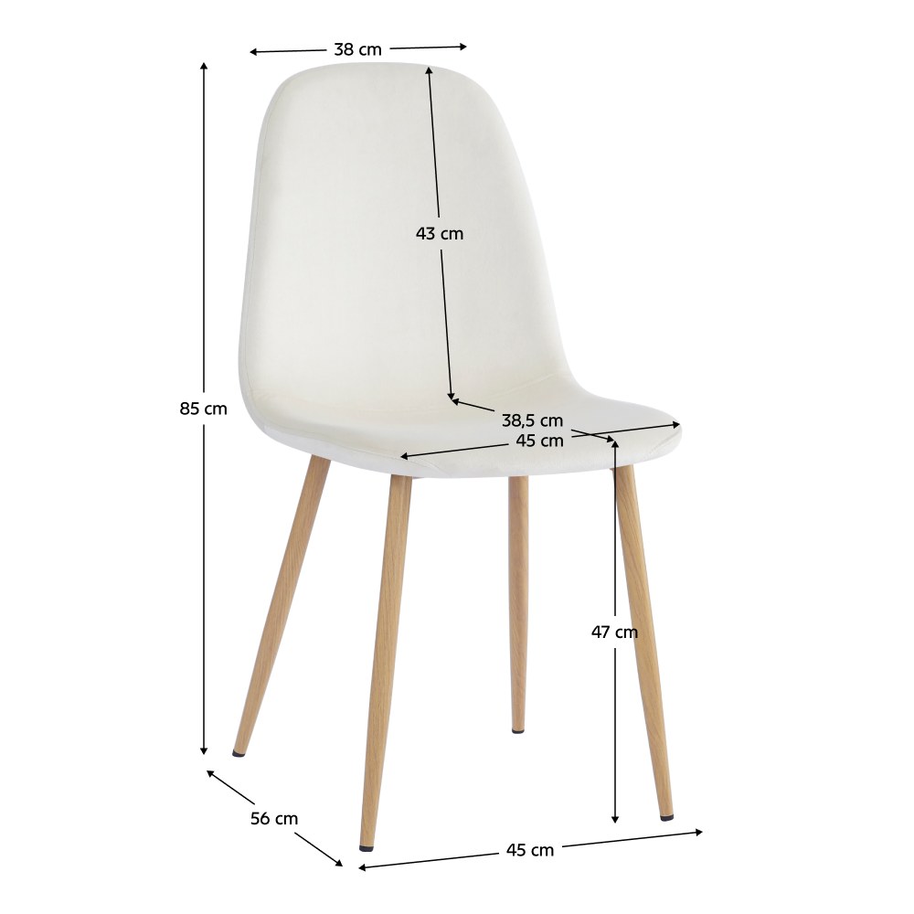 Scaun bucătărie Lega – schiță cu dimensiuni