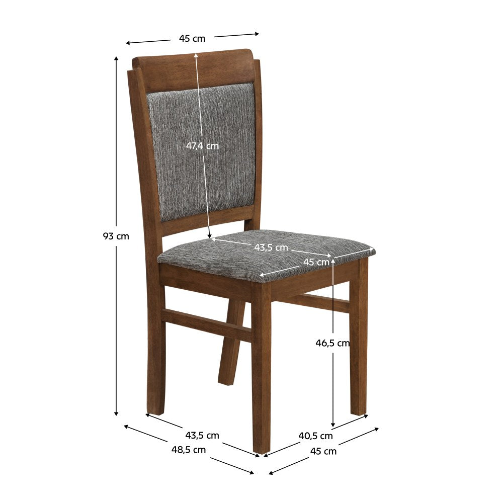 Scaun bucătărie Luxa – schiță cu dimensiuni