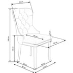 Scaun bucătărie Miya – schiță cu dimensiuni