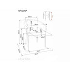 Scaun bucătărie Nagoja – schiță cu dimensiuni