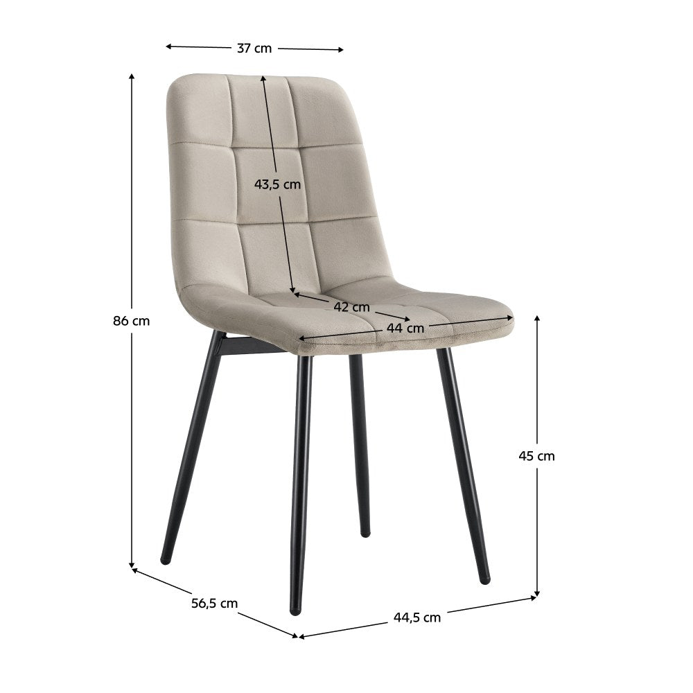 Scaun bucătărie Ramita – schiță cu dimensiuni