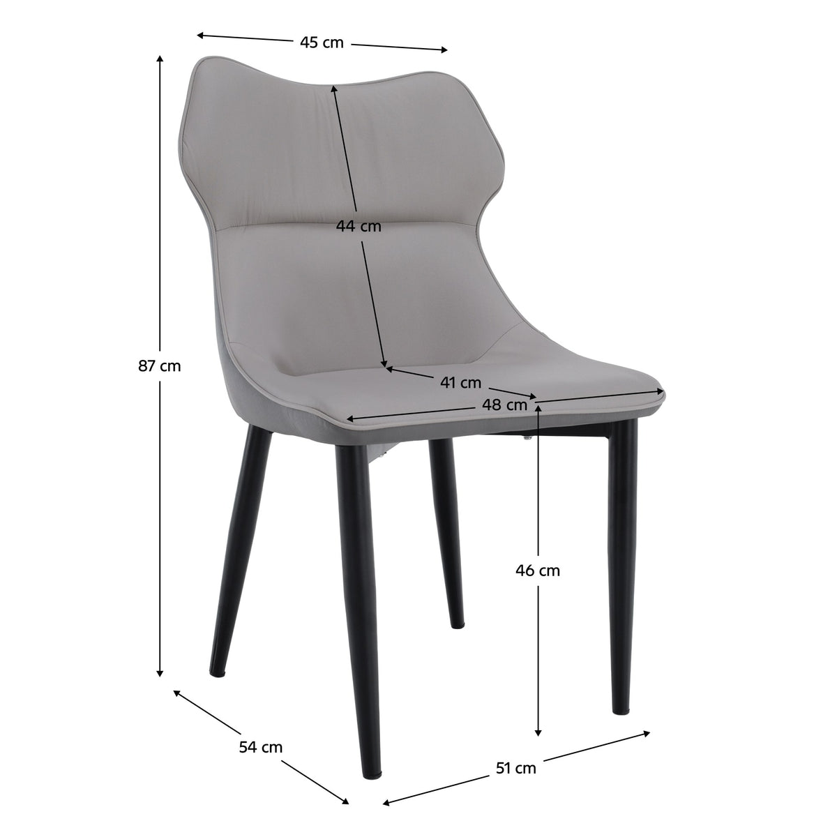 Scaun bucătărie Tabita – schiță cu dimensiuni