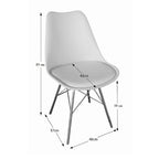 Scaun bucătărie Tamora – schiță cu dimensiuni
