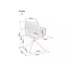 Scaun bucătărie Azalia – schiță cu dimensiuni