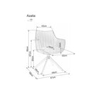 Scaun bucătărie Azalia – schiță cu dimensiuni