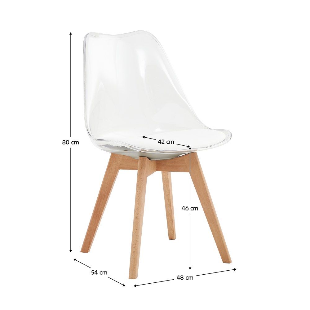 Scaun bucătărie Bali 2 – schiță cu dimensiuni