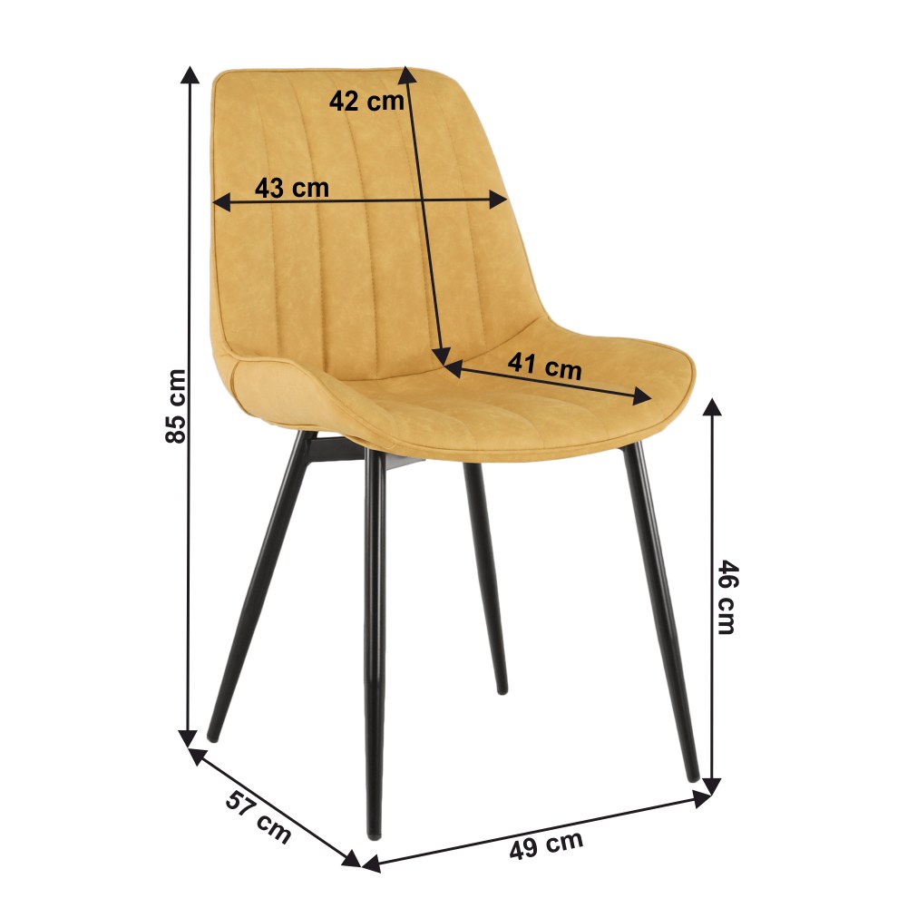 Scaun bucătărie Hazal – schiță cu dimensiuni