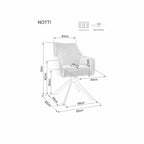 Scaun bucătărie Notti – schiță cu dimensiuni