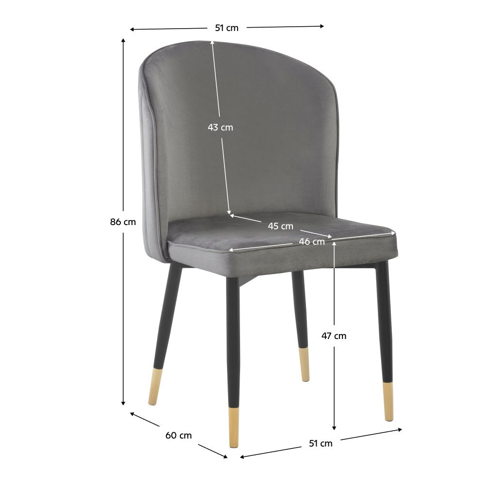 Scaun bucătărie Udaja – schiță cu dimensiuni