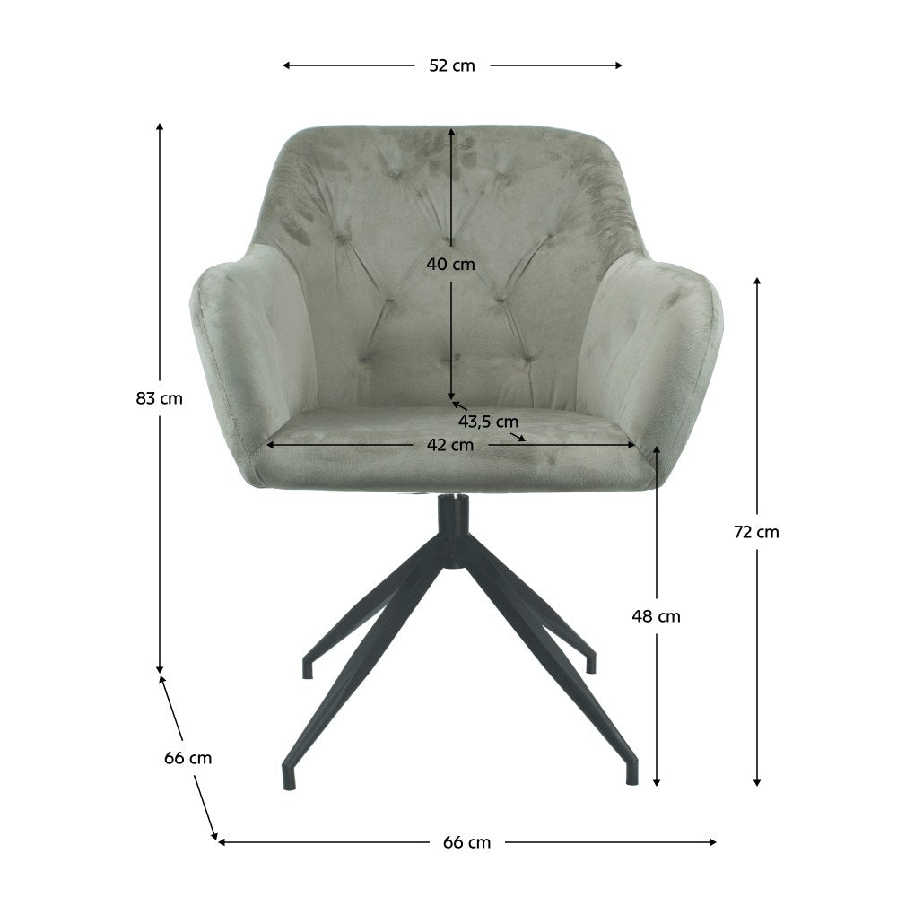 Scaun bucătărie Veleza – schiță cu dimensiuni