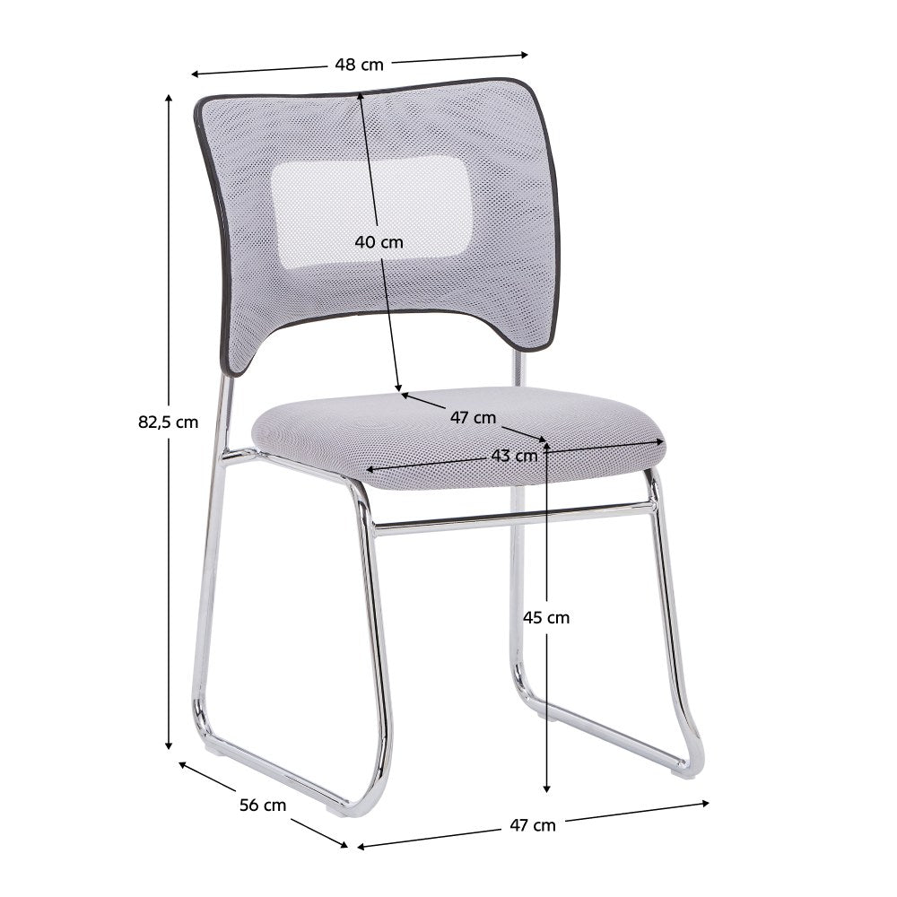 Scaun conferință Delos – schiță cu dimensiuni