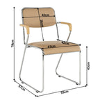 Scaun conferință Derya – schiță cu dimensiuni