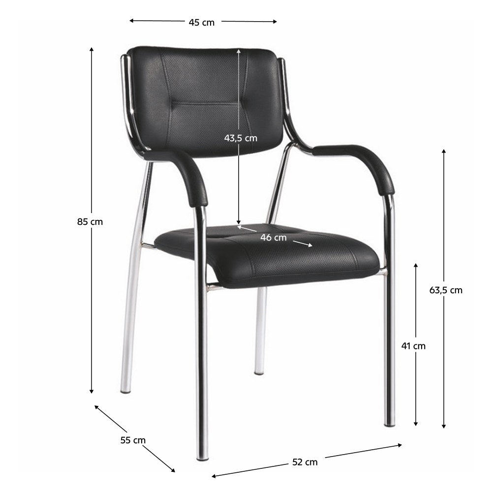 Scaun conferință Ilham – schiță cu dimensiuni
