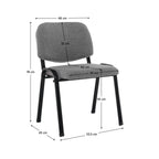 Scaun conferință Iso Eco – schiță cu dimensiuni, imaginea 3