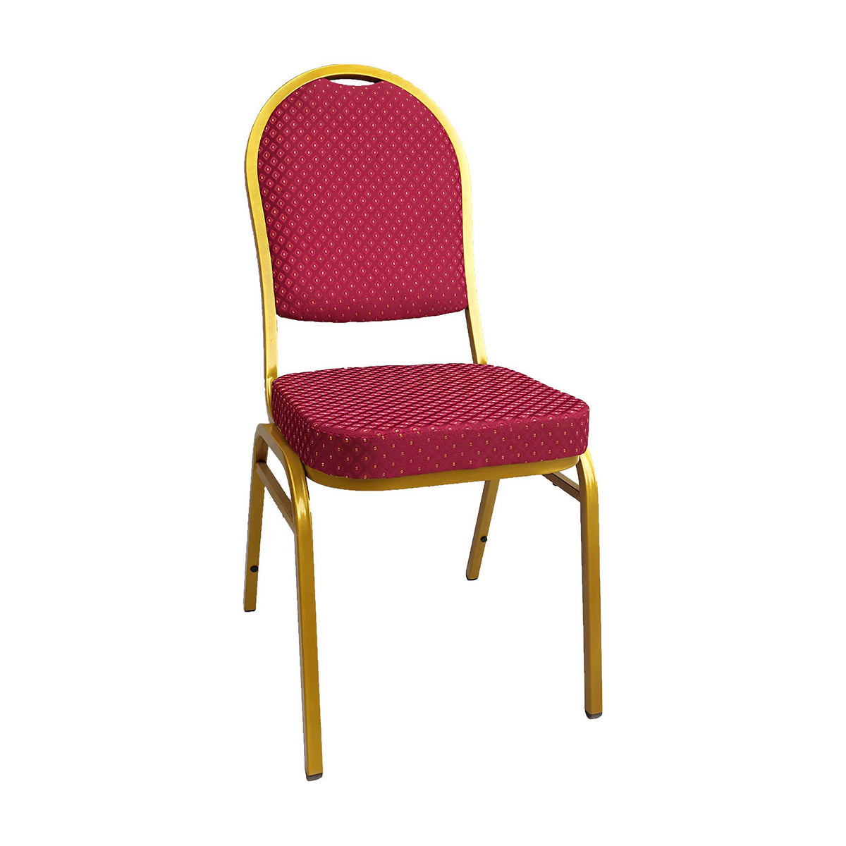 Scaun conferință Jeff 3, roșu și auriu, vedere din față