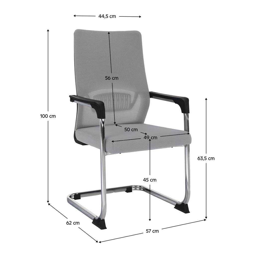 Scaun conferință Kabir – schiță cu dimensiuni