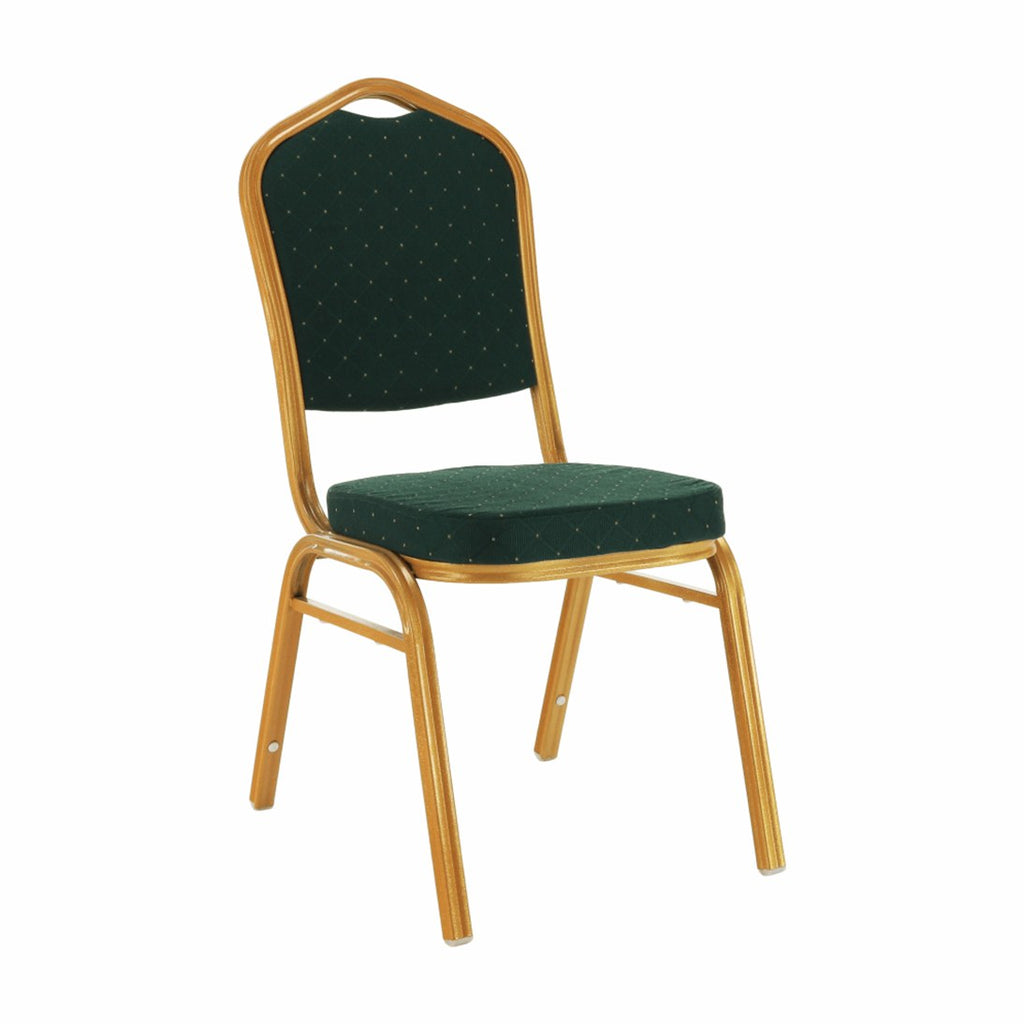 Scaun conferință Zina, verde și auriu, vedere din față