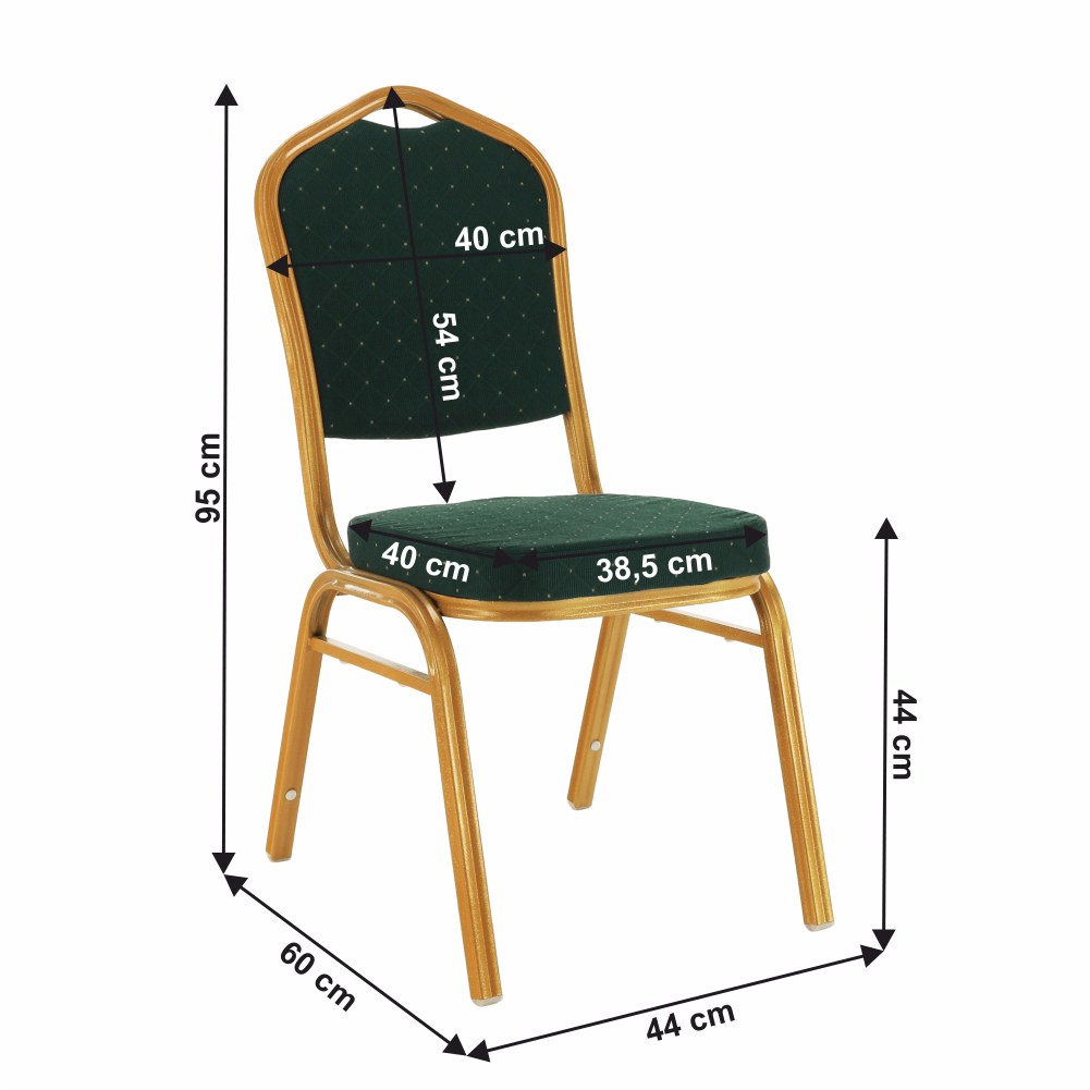 Scaun conferință Zina – schiță cu dimensiuni