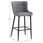 Scaun de bar Cezaria – schiță cu dimensiuni
