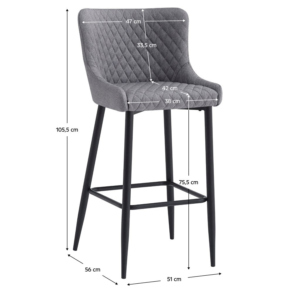 Scaun de bar Cezaria – schiță cu dimensiuni