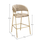 Scaun de bar Dasmin – schiță cu dimensiuni