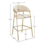 Scaun de bar Dasmin – schiță cu dimensiuni