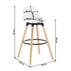 Scaun de bar Evans – schiță cu dimensiuni