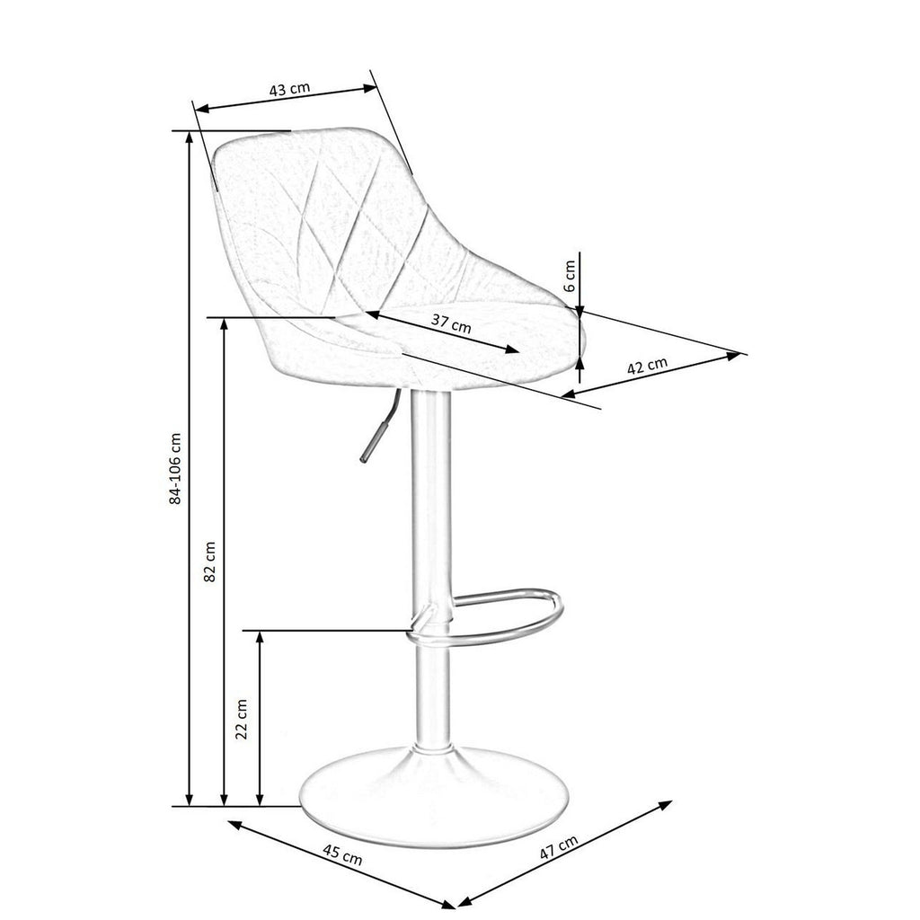 Scaun de bar H101, vedere din alt unghi, imaginea 5