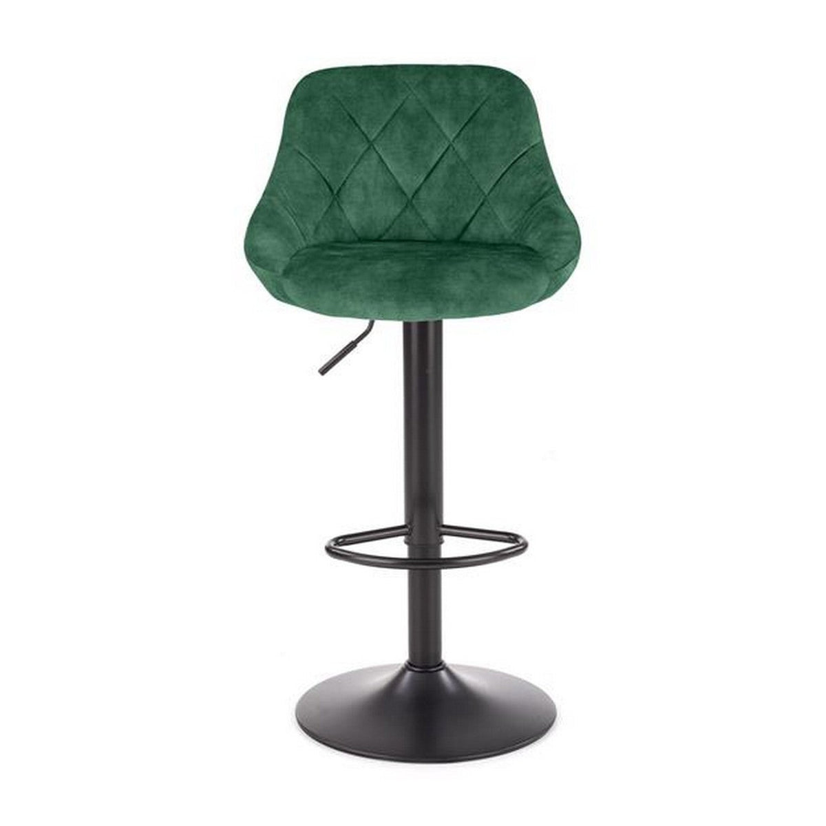 Scaun de bar H101, verde și negru, vedere din față
