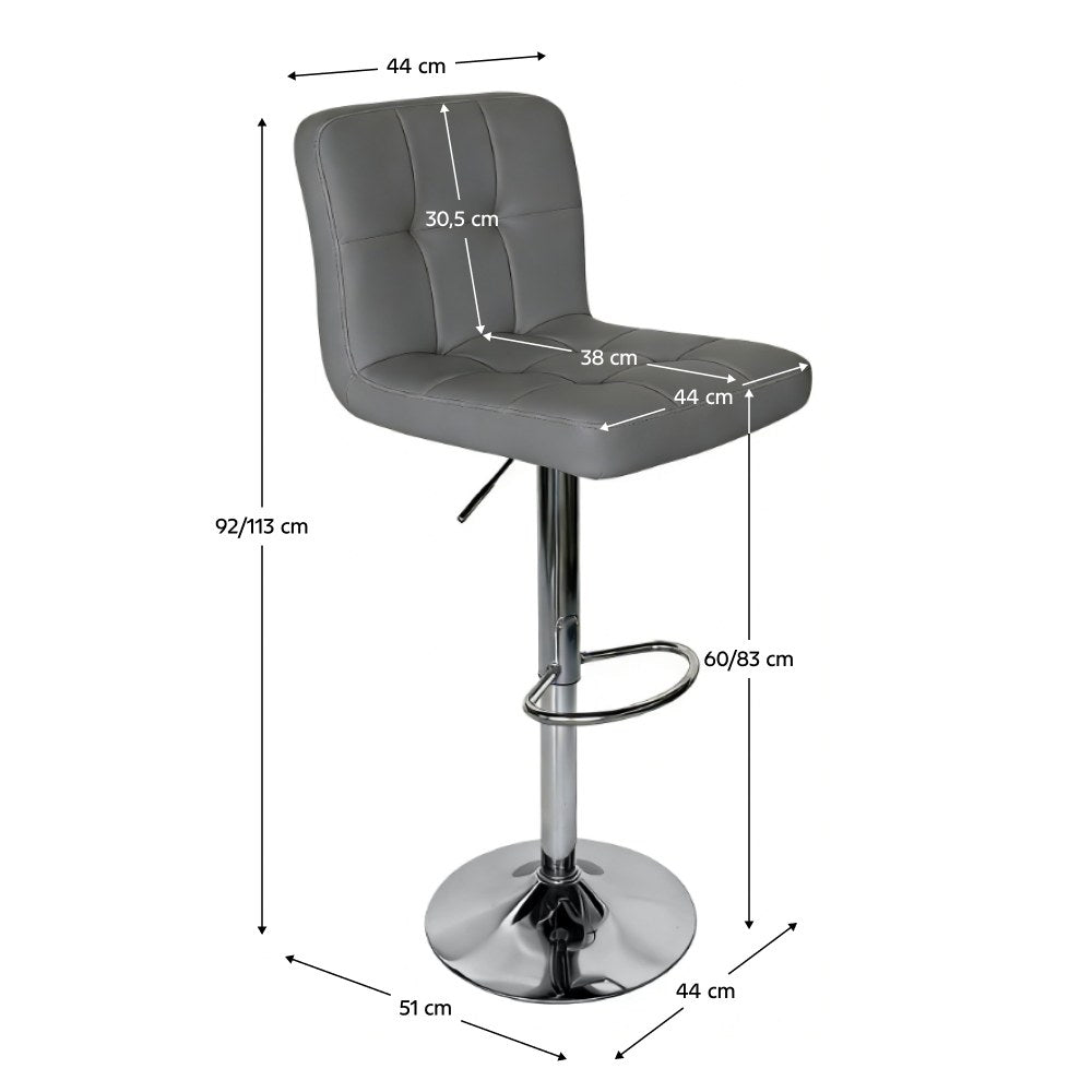 Scaun de bar Kandy 2 – schiță cu dimensiuni