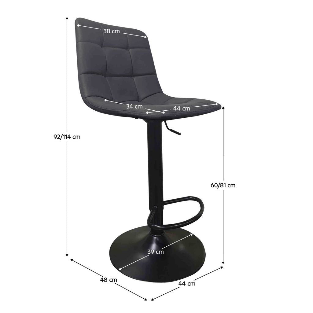 Scaun de bar Lahela – schiță cu dimensiuni