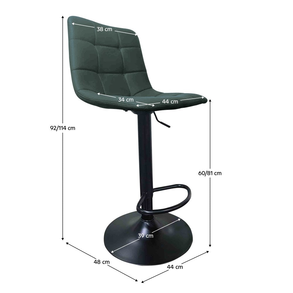 Scaun de bar Lahela – schiță cu dimensiuni