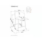 Scaun de bar Osaka H-2 – schiță cu dimensiuni