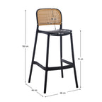 Scaun de bar Ravid – schiță cu dimensiuni