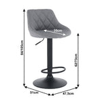 Scaun de bar Terkan – schiță cu dimensiuni