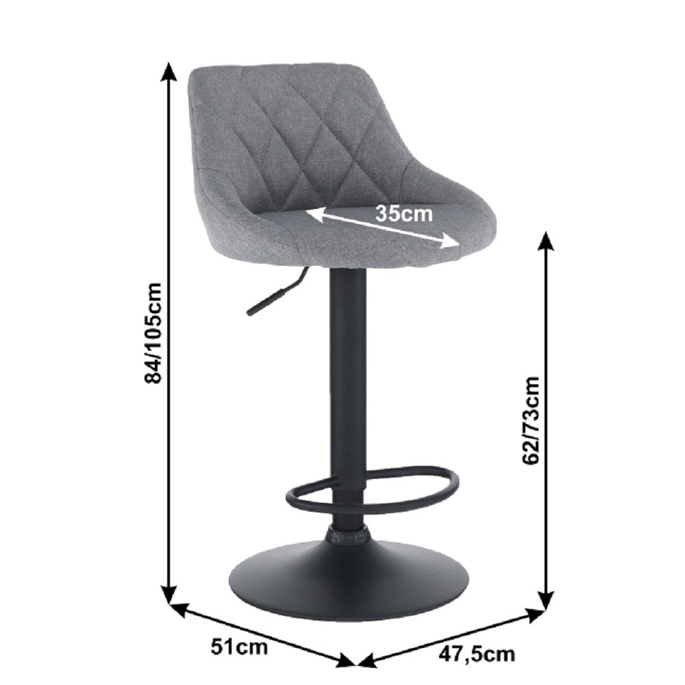 Scaun de bar Terkan – schiță cu dimensiuni