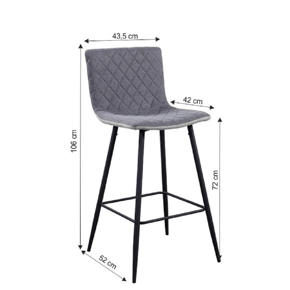 Scaun de bar Torana – schiță cu dimensiuni