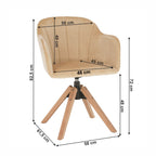 Scaun de birou Dalio – schiță cu dimensiuni