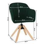Scaun de birou Dalio – schiță cu dimensiuni