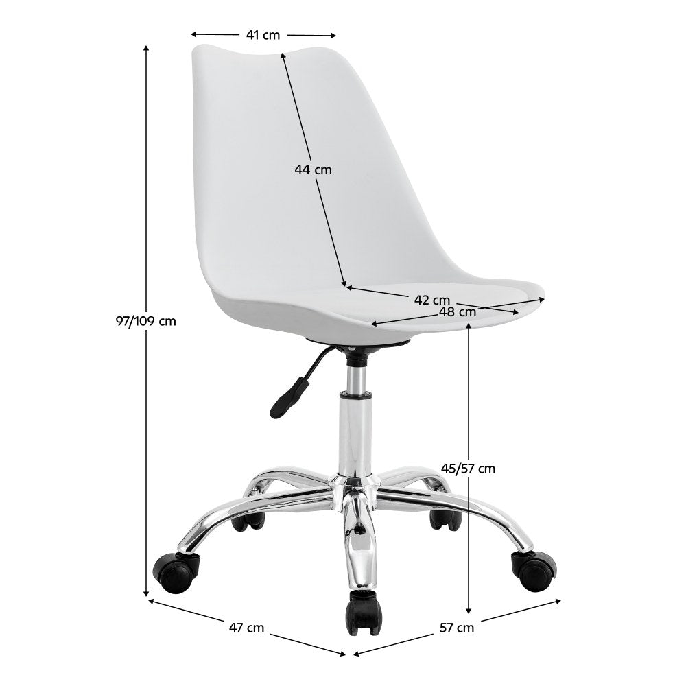 Scaun de birou Darisa 2 – schiță cu dimensiuni