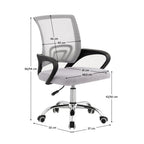 Scaun de birou Dex 4 – schiță cu dimensiuni