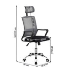 Scaun de birou Dikan – schiță cu dimensiuni
