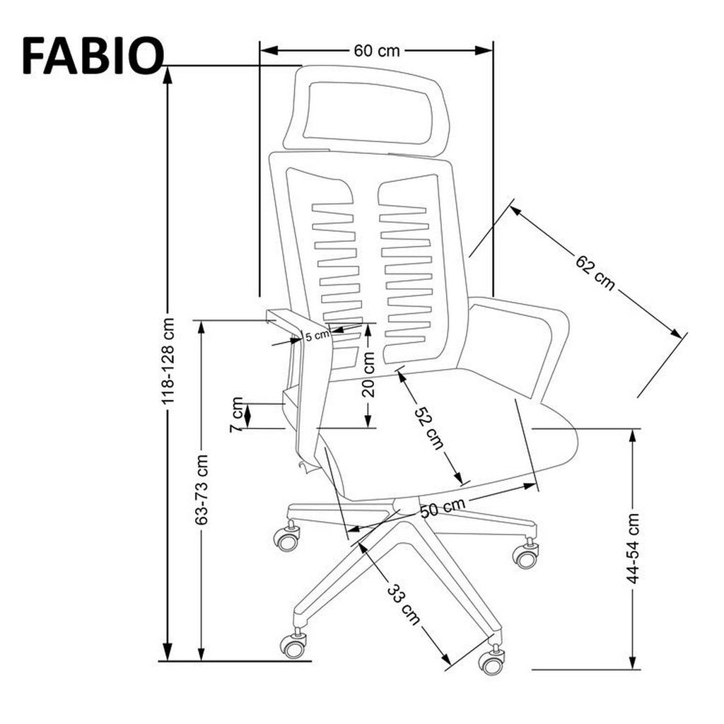 Scaun de birou Fabio, vedere din alt unghi, imaginea 5
