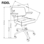 Scaun de birou Fidel – schiță cu dimensiuni