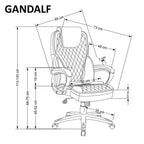 Scaun de birou Gandalf – schiță cu dimensiuni