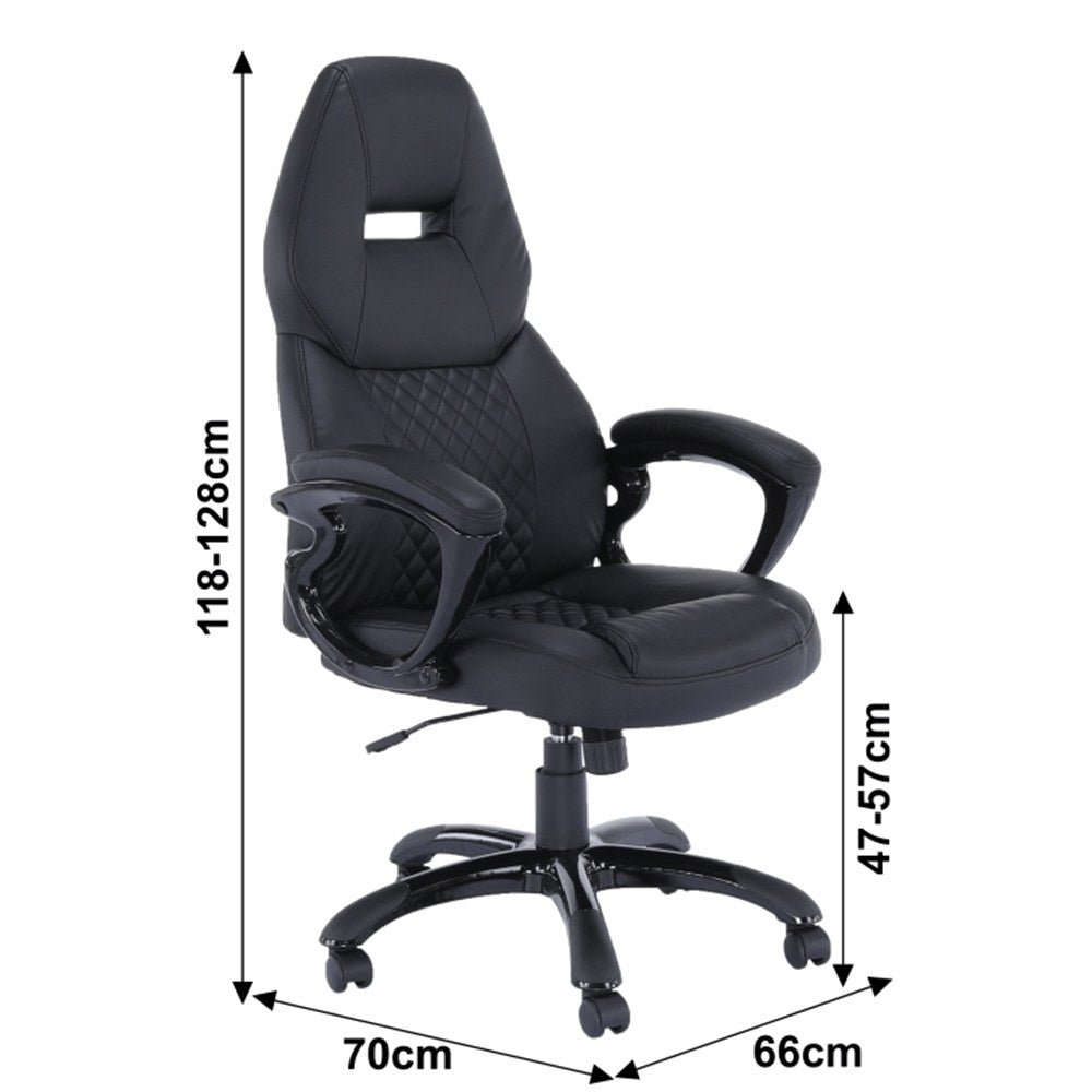 Scaun de birou Hevyr – schiță cu dimensiuni