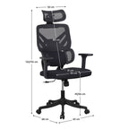 Scaun de birou Janik – schiță cu dimensiuni