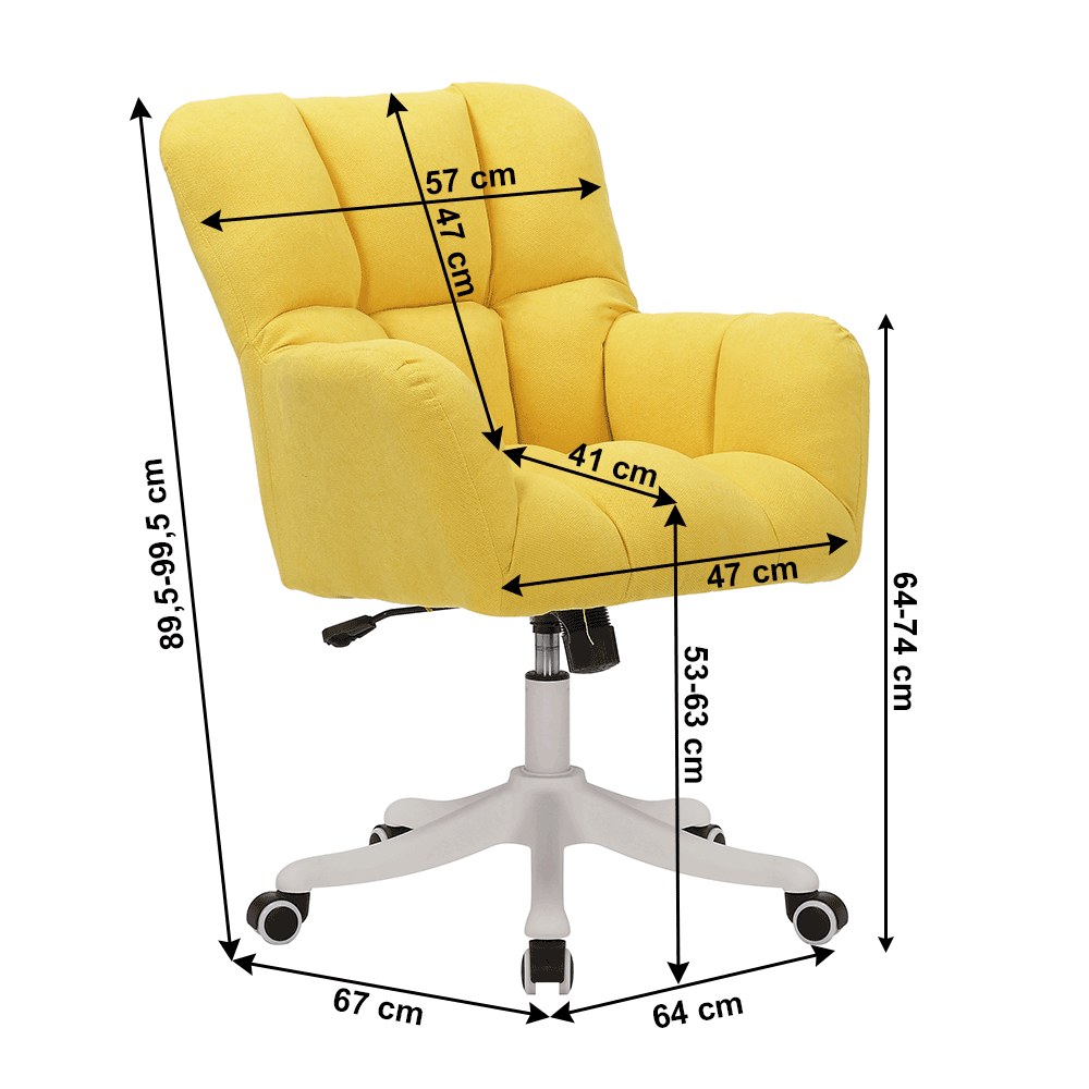 Scaun de birou Lorel – schiță cu dimensiuni, imaginea 2