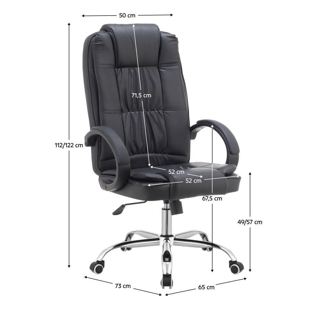 Scaun de birou Madox – schiță cu dimensiuni